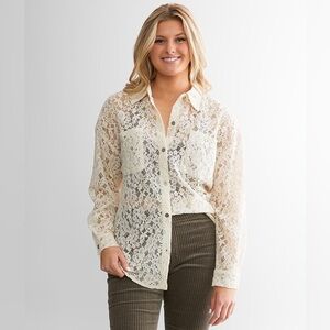 Daytrip Floral Lace Shirt Size XL